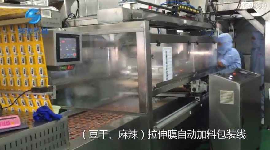 豆干、麻辣拉伸膜自動(dòng)加料包裝線